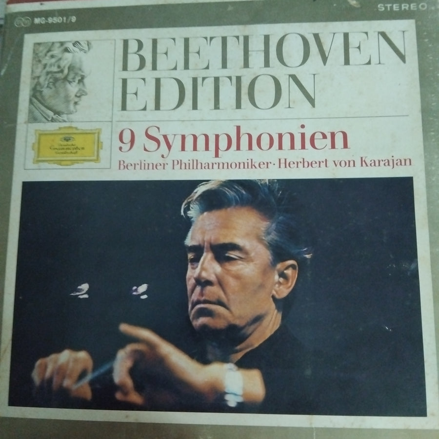 แผ่นเสียง Herbert von Karajan, Berliner Philharmoniker - Beethoven Edition - 9 Symphonien (Vinyl) (VG+) (9LPs)