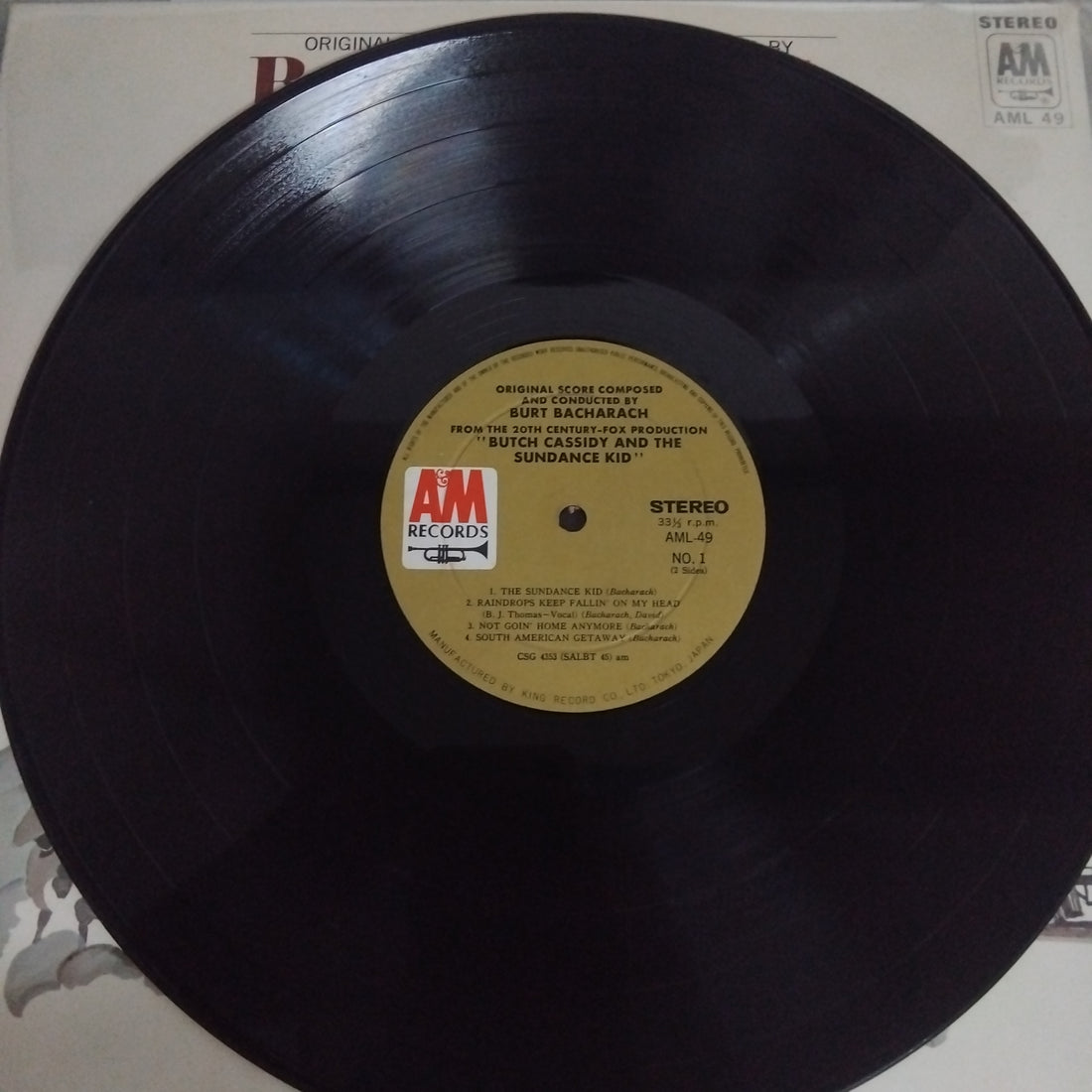 แผ่นเสียง Burt Bacharach - Butch Cassidy And The Sundance Kid (Original Movie Soundtrack) (Vinyl) (VG+)