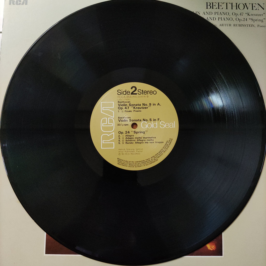 Ludwig Van Beethoven - Henryk Szeryng - Sonata No. 9 For Violin And Piano In A Major Op. 47 "Kreuzer" • Sonata No. 5 For Violin And Piano In F Major, Op. 24 "Spring" (Vinyl) (VG+)