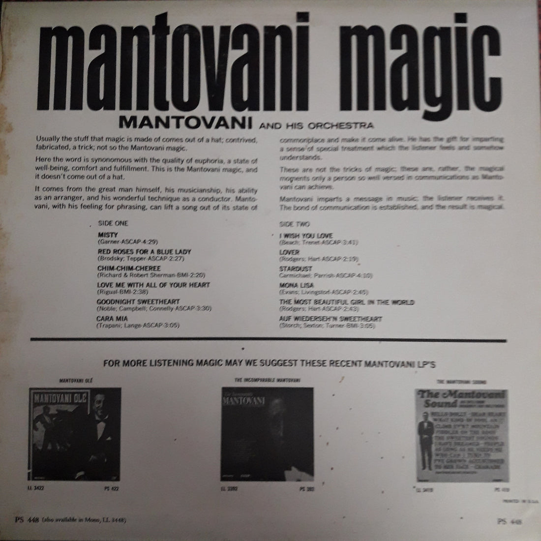 แผ่นเสียง Mantovani And His Orchestra - Mantovani Magic (Vinyl) (VG+)