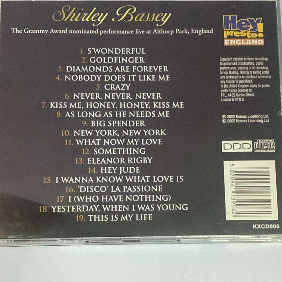 ซีดี Shirley Bassey - The Diamond Collection (Greatest Hits 1958-1998) (CD) (VG+)