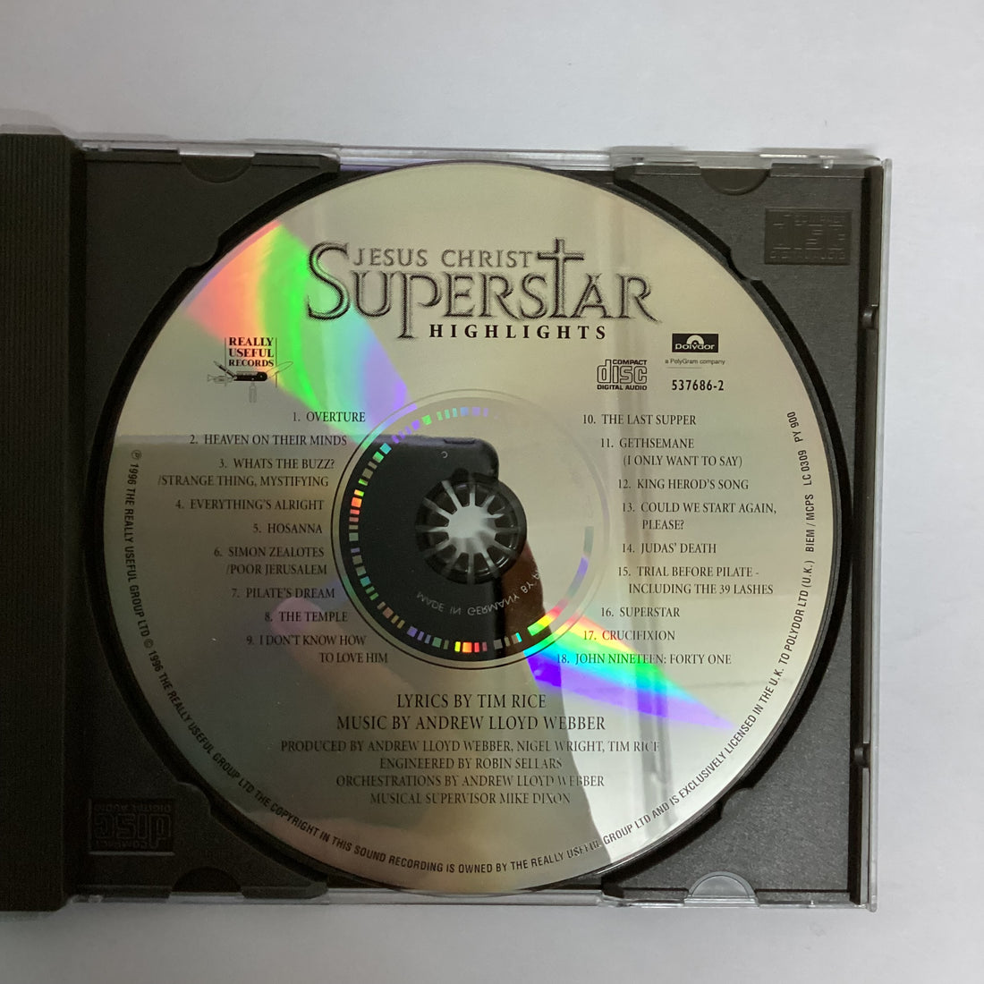 ซีดี Tim Rice, Andrew Lloyd Webber - Highlights From Jesus Christ Superstar CD VG+
