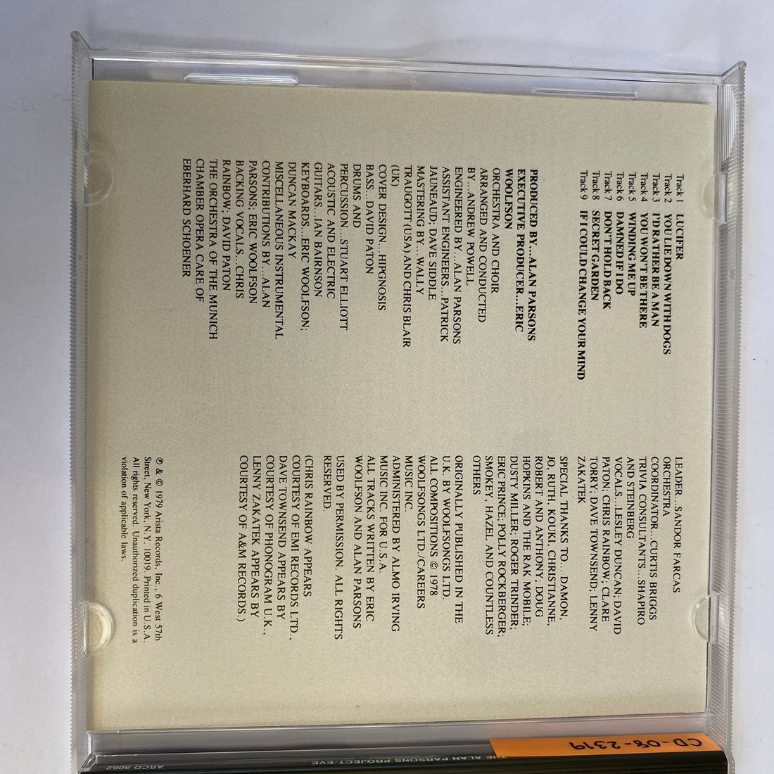ซีดี The Alan Parsons Project - Eve CD NM or M-