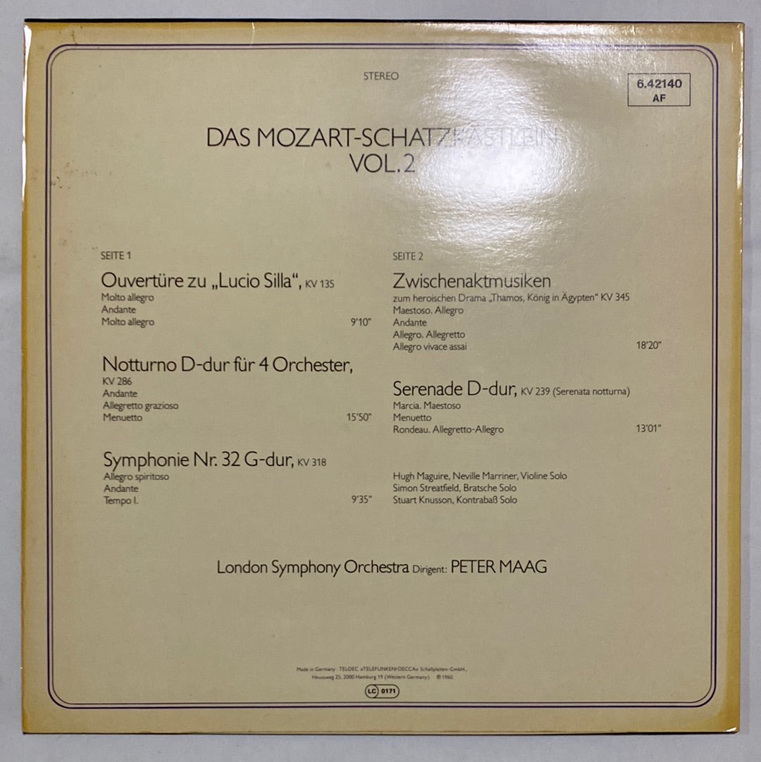 แผ่นเสียง Wolfgang Amadeus Mozart, Peter Maag, The London Symphony Orchestra - Das Mozart-Schatzkästlein Vol. 2 (Vinyl) (NM or M-)