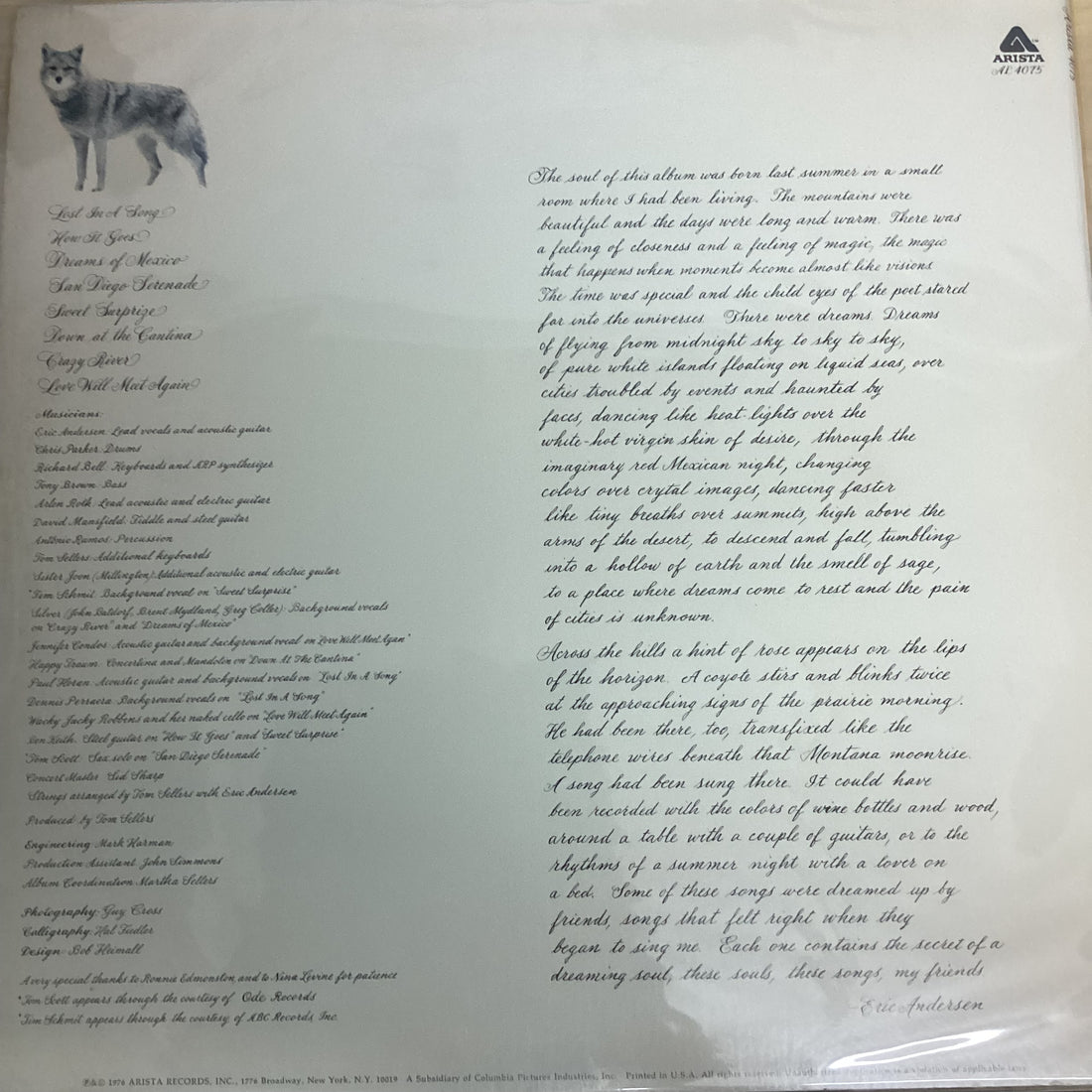 แผ่นเสียง Eric Andersen - Sweet Surprise Vinyl VG+