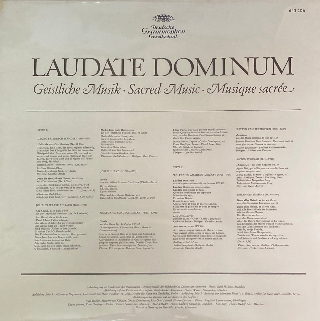 แผ่นเสียง Various - Laudate Dominum (Geistliche Musik · Sacred Music · Musique Sacrée) (Vinyl) (VG+)