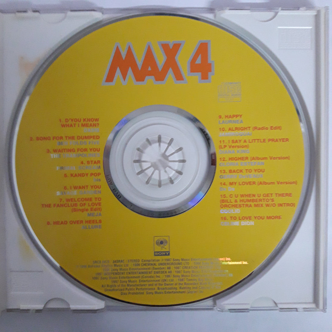 ซีดี Various - MAX 4 - Best Hits In The World '97 (CD) (VG+)