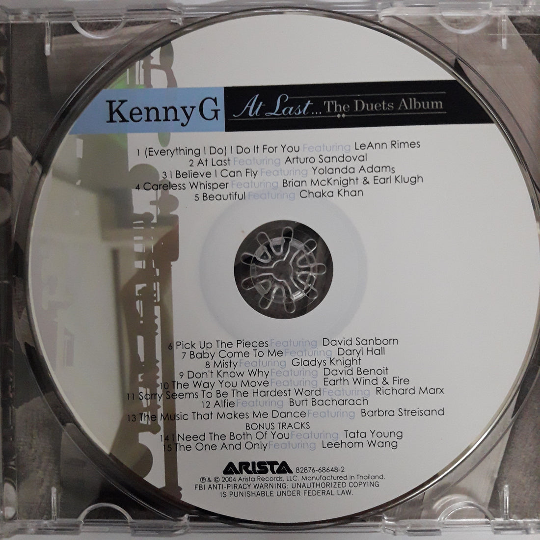 ซีดี KENNY G - AT LAST..THE DUETS ALBUM CD VG+