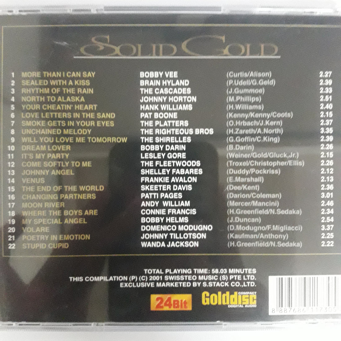 22 ALL TIME FAVOURITES ORIGINAL ARTISTS - SOLID GOLD (CD) (VG+) (24bit) (แผ่นทอง)