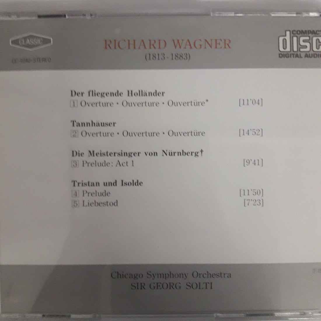 ซีดี WAGNER OVERTURES PRELUDE & LIEBESTOD (CD) (VG+)