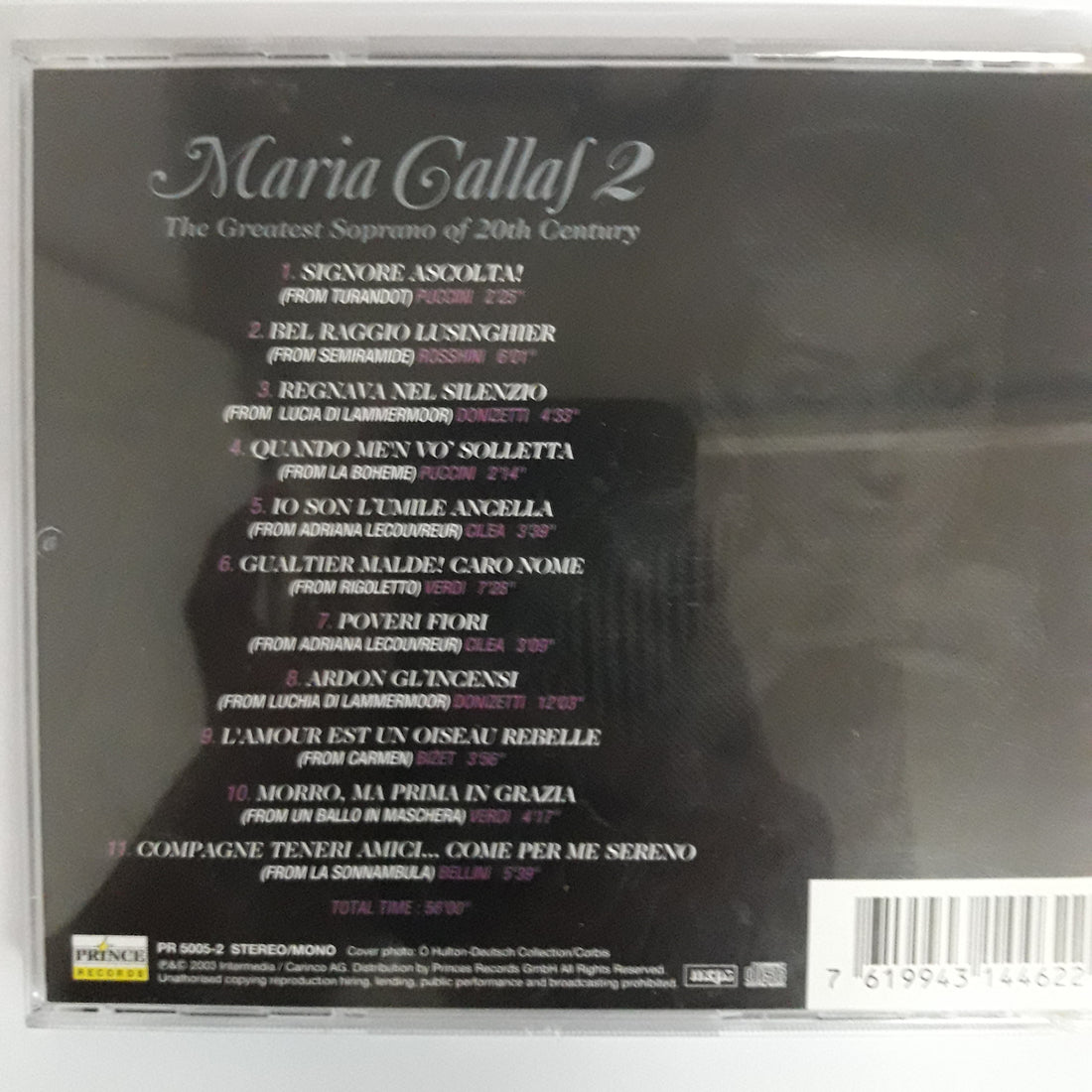 ซีดี MARIA CALLAS - L'AMOUR EST UN OISEAU REBELLE CD VG+