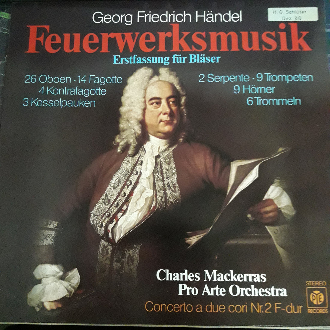 แผ่นเสียง Georg Friedrich Handel - Feuerwerksmusik Erstfassung Fur Blaser (Vinyl) (VG+)