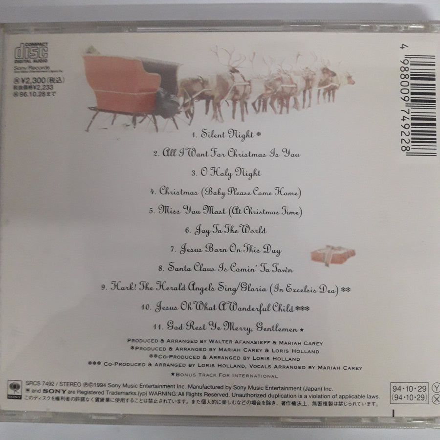 ซีดี Mariah Carey = Mariah Carey - Merry Christmas = メリークリスマス (CD) (VG+)