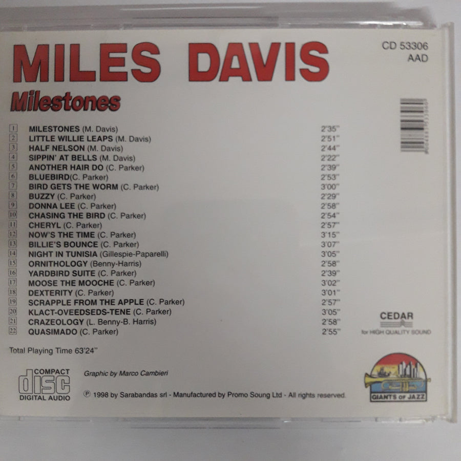 ซีดี Miles Davis - Milestones CD VG+