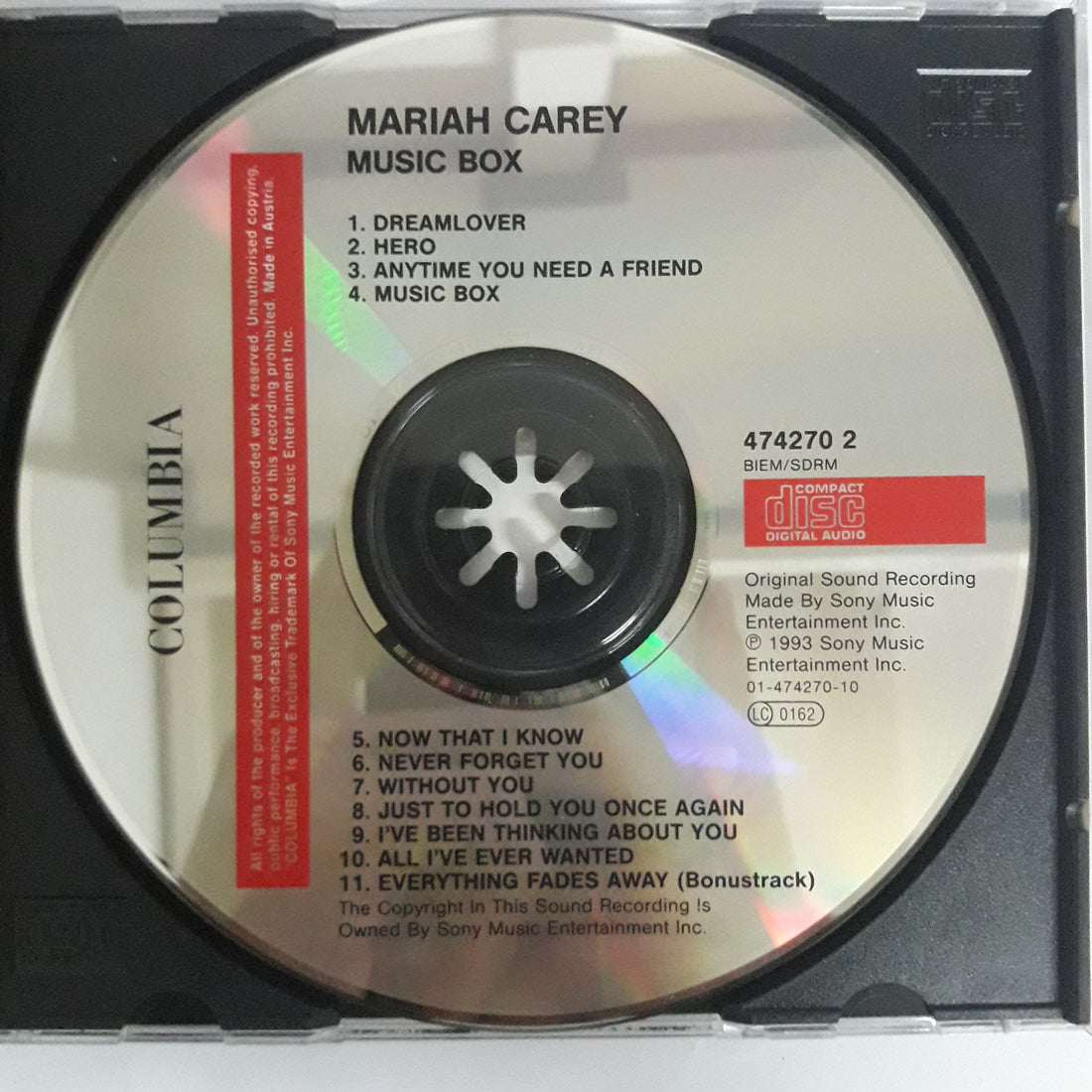 ซีดี Mariah Carey - Music Box CD VG+