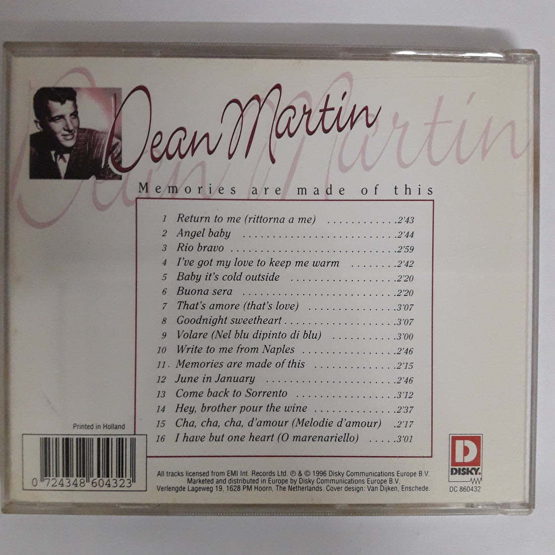 ซีดี Dean Martin - Memories Are Made Of This (CD) (VG+)