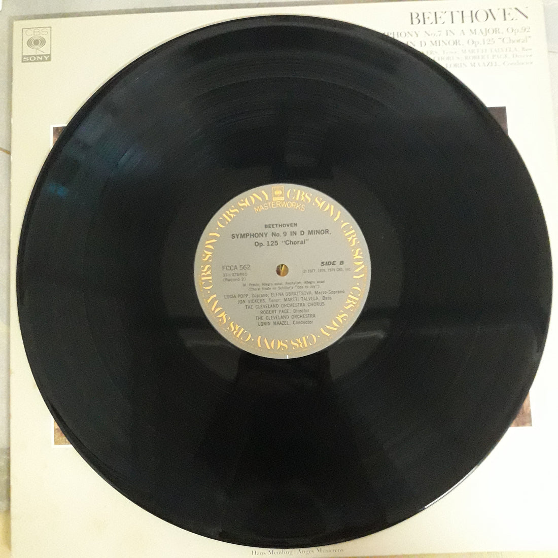 แผ่นเสียง Various - Beethoven - Symphony No.7,9 In Major Op.92,125 (Vinyl) (VG+) (2LPs)