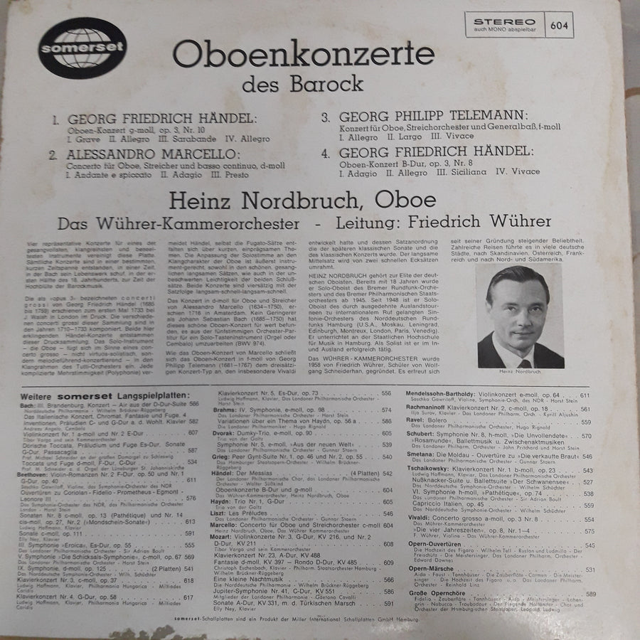 แผ่นเสียง Various - Heinz Nordbruch Oboe - Das Wührer Kammerorchester - Leitung Friedrich Wührer (Vinyl) (VG+)