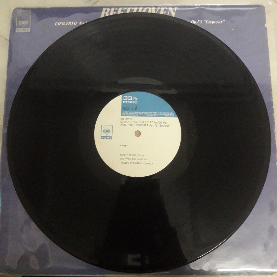 แผ่นเสียง Leonard Bernstein , New York Philharmonic - Beethoven Concerto No.5 In E-Flat Major For Piano And Orchestra Op.73 (Vinyl) (VG+)