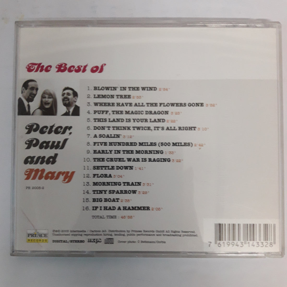 ซีดี Peter,Paul And Mary - The Best Peter Paul And Mary (CD) (VG+)