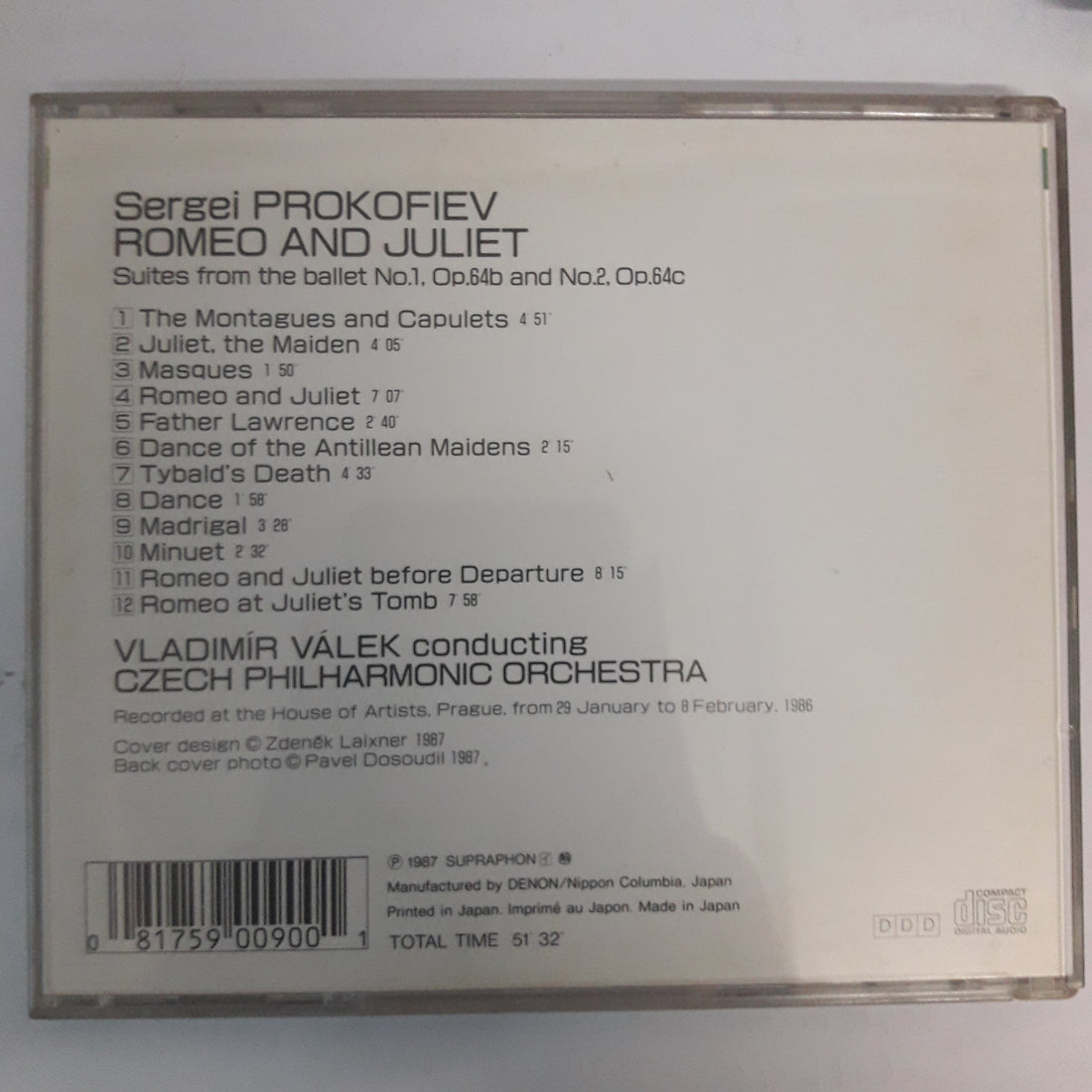 ซีดี Prokofiev - Romeo and Juliet ballet suites nos.1 &2 (CD) (VG+)