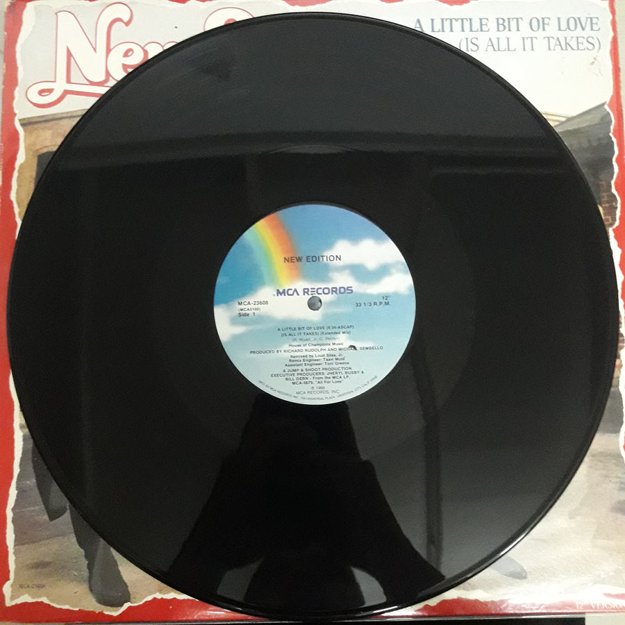 แผ่นเสียง New Edition - A Little Bit Of Love (Is All It Takes) (12" Version) (Vinyl) (VG+)