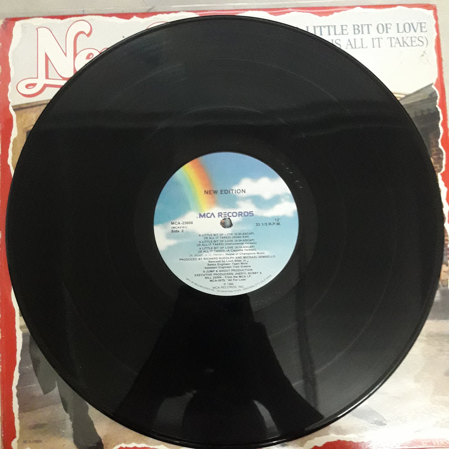 แผ่นเสียง New Edition - A Little Bit Of Love (Is All It Takes) (12" Version) (Vinyl) (VG+)