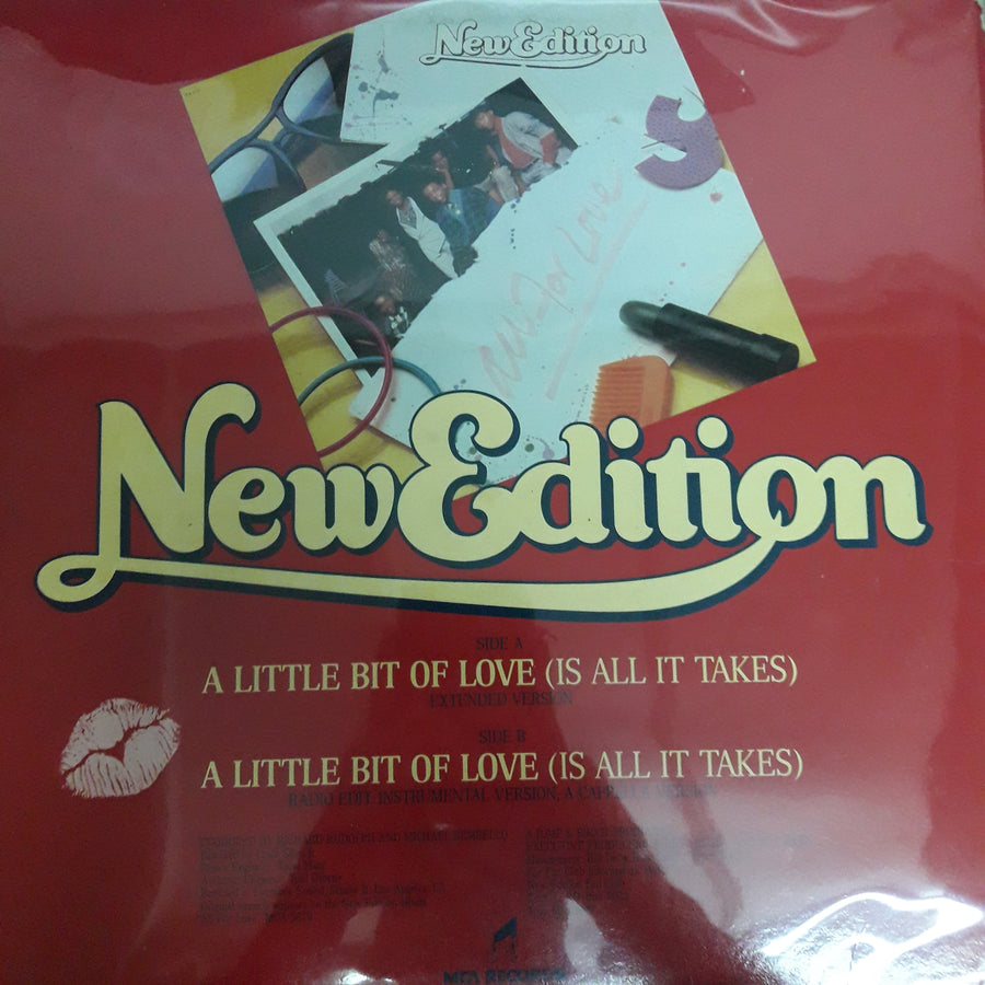 แผ่นเสียง New Edition - A Little Bit Of Love (Is All It Takes) (12" Version) (Vinyl) (VG+)