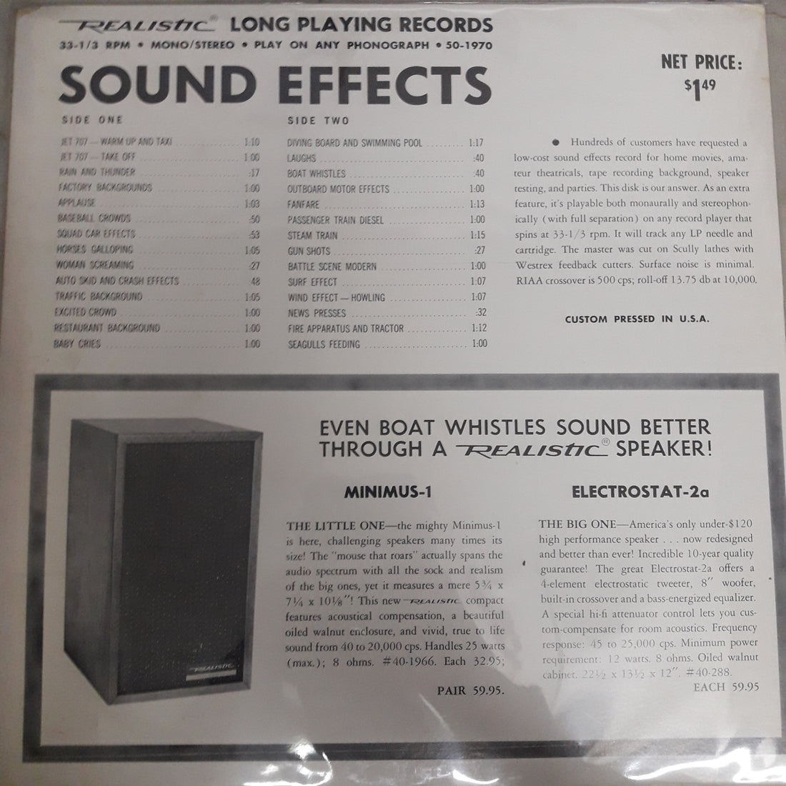 แผ่นเสียง No Artist - 28 Timed Sound Effects (Vinyl) (VG+)