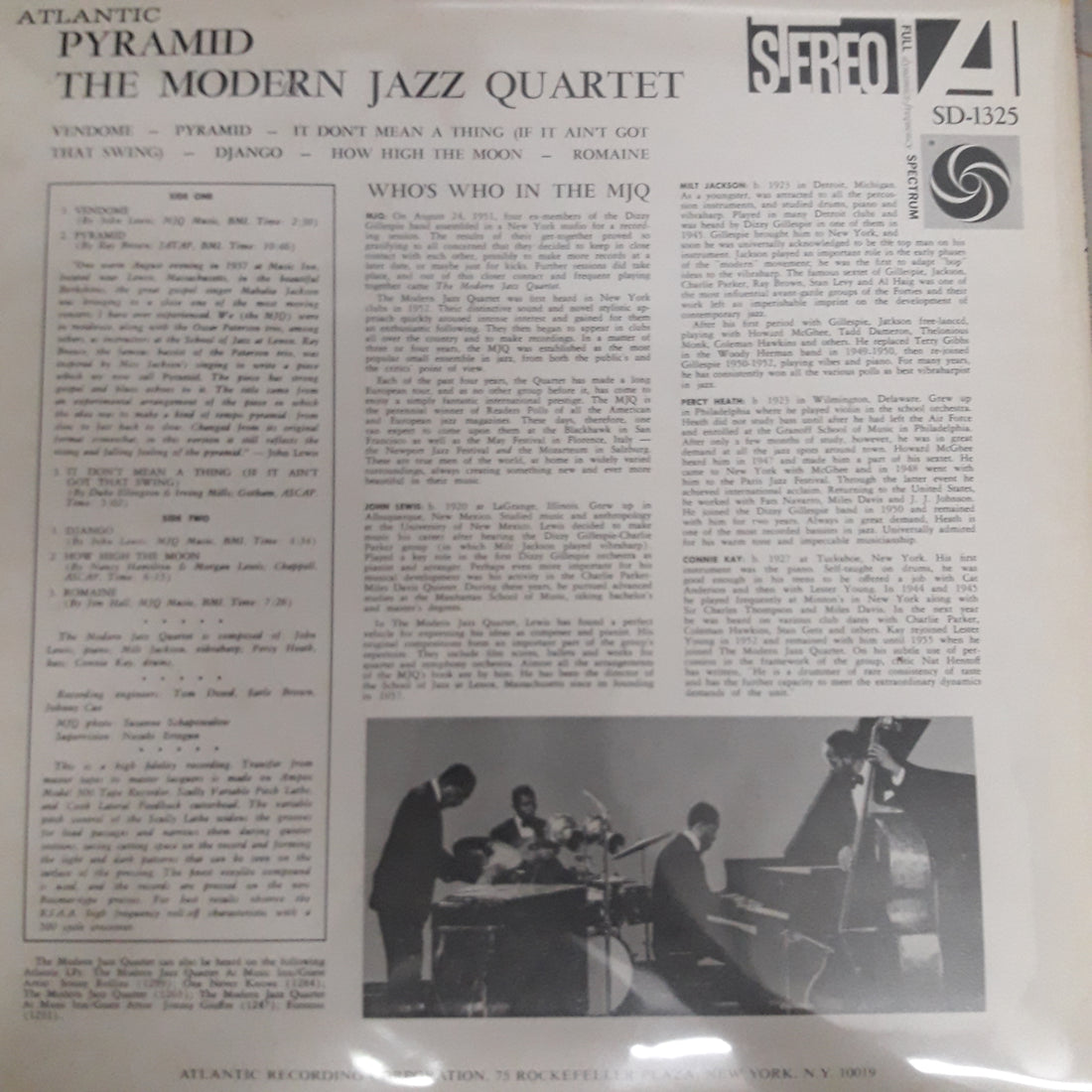 แผ่นเสียง The Modern Jazz Quartet - Pyramid (Vinyl) (VG+)