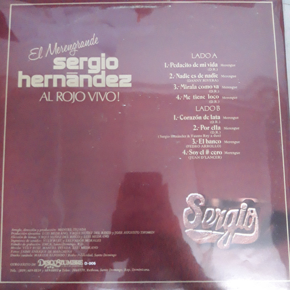 แผ่นเสียง Sergio Hernandez - El Merengrande Sergio Hernandez Al Rojo Vivo Vinyl VG+