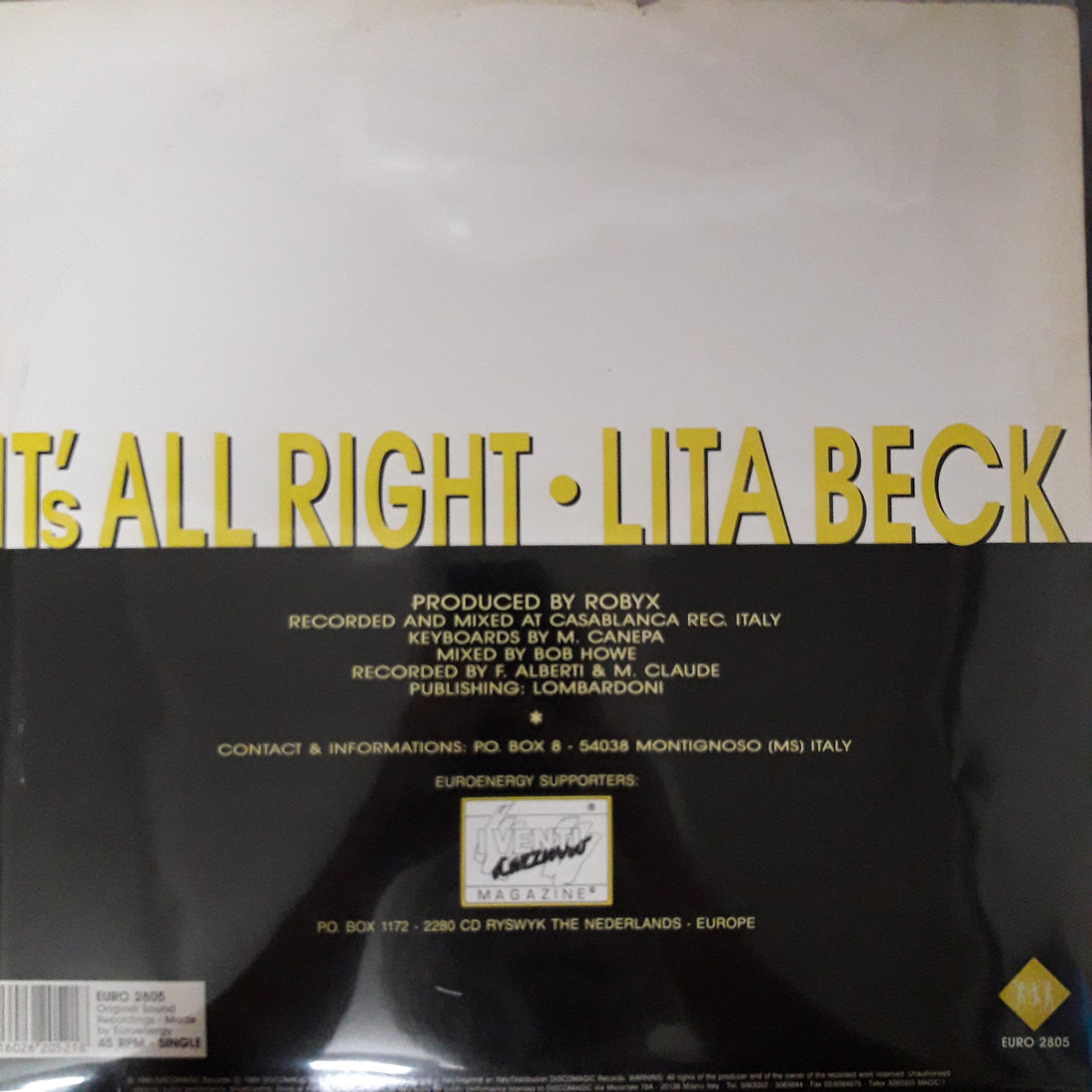 แผ่นเสียง Lita Beck - It's All Right Vinyl VG+