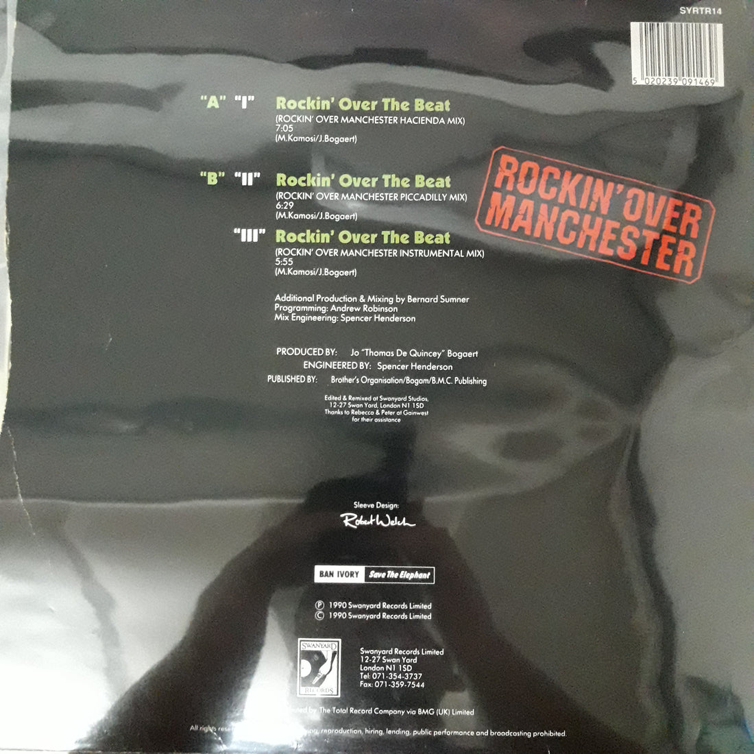 แผ่นเสียง Technotronic Featuring Ya Kid K - Rockin' Over The Beat The Bernard Sumner "Rockin' Over Manchester" Remixes Vinyl VG