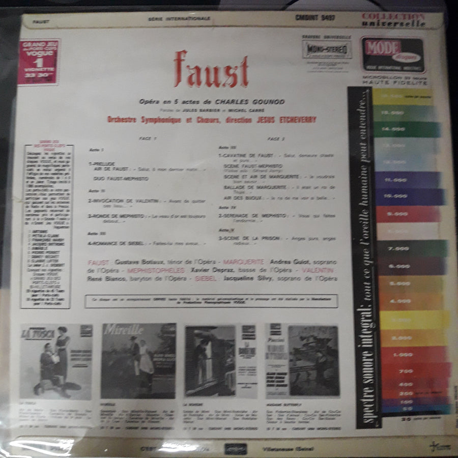 แผ่นเสียง Charles Gounod, Gustave Botiaux, Andréa Guiot, Xavier Depraz, René Bianco, Jacqueline Silvy Orchestre Sous La Direction De Jésus Etcheverry - Faust Vinyl VG+