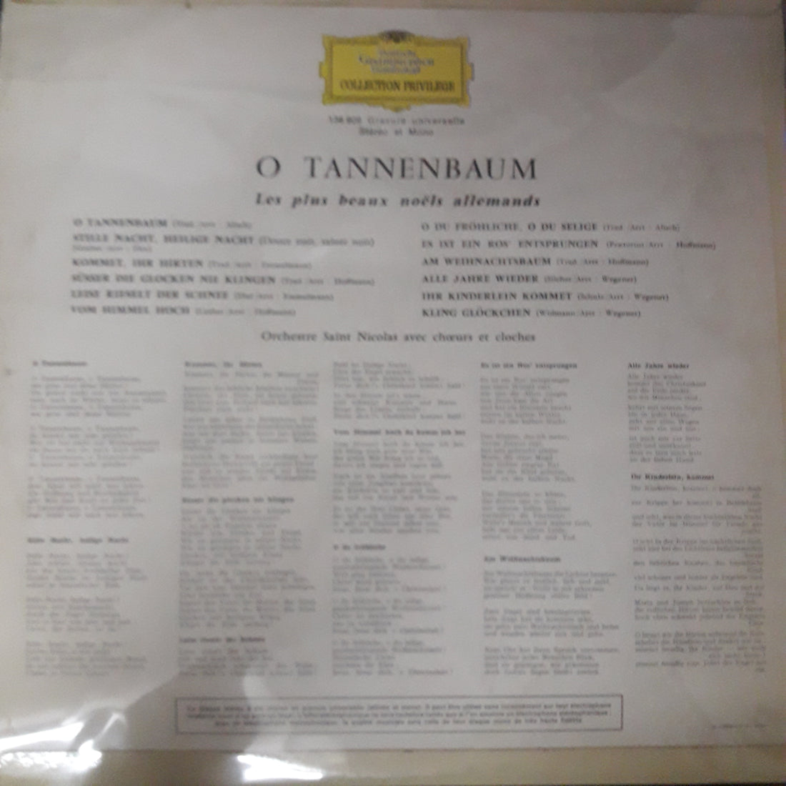 แผ่นเสียง Santa Claus Orchester - O Tannenbaum Les Plus Beaux Noëls Allemands Vinyl VG+