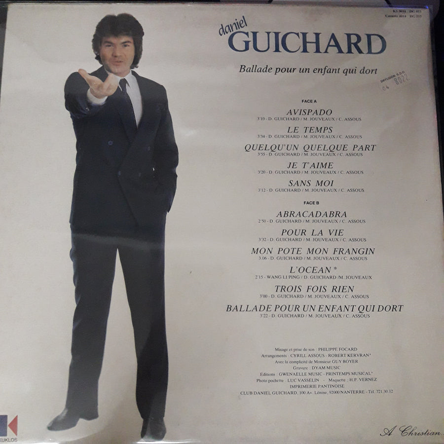 แผ่นเสียง Daniel Guichard - Ballade Pour Un Enfant Qui Dort Vinyl VG+