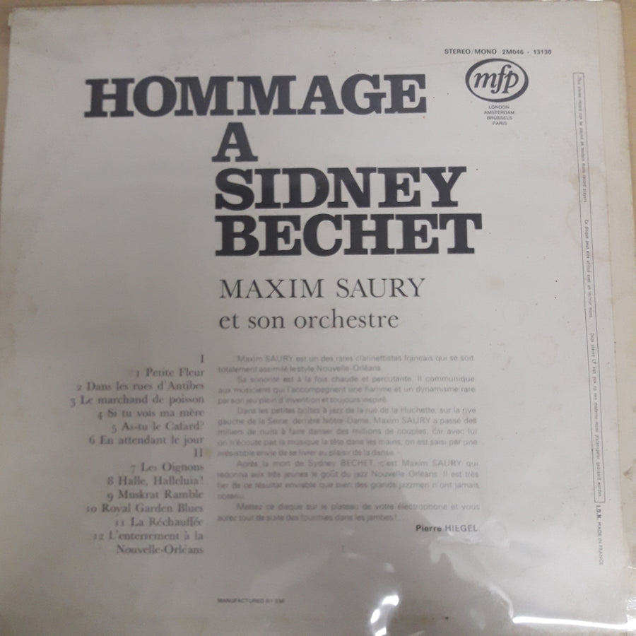 แผ่นเสียง Maxim Saury - Hommage A Sidney Bechet Vinyl VG+