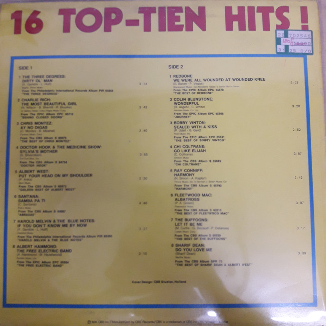 แผ่นเสียง Various - 16 Top-Tien Hits! Vinyl VG+