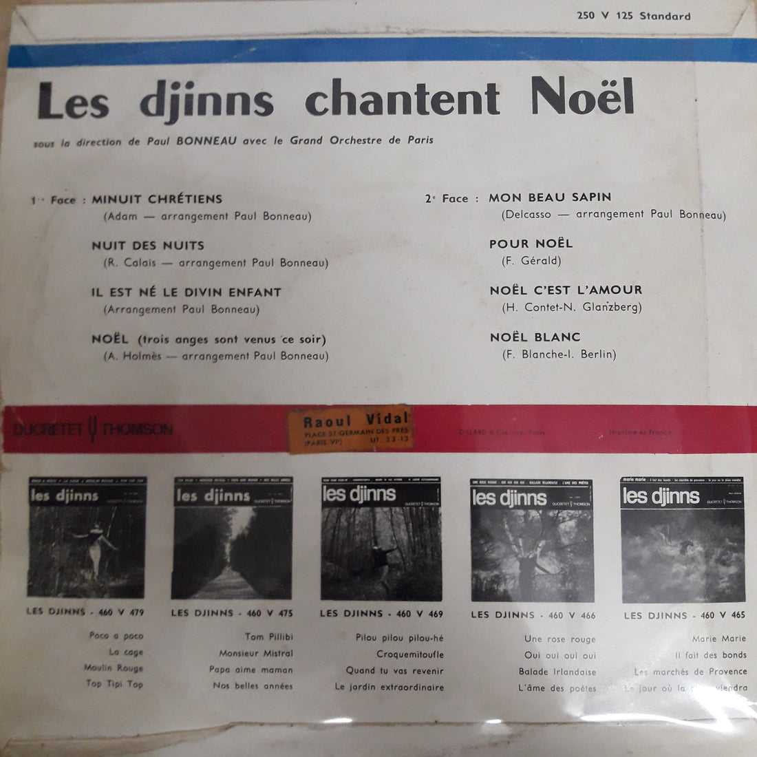 แผ่นเสียง Les Djinns Sous La Direction De Paul Bonneau Et Le Grand Orchestre De Paris - Chantent Noël Vinyl VG+