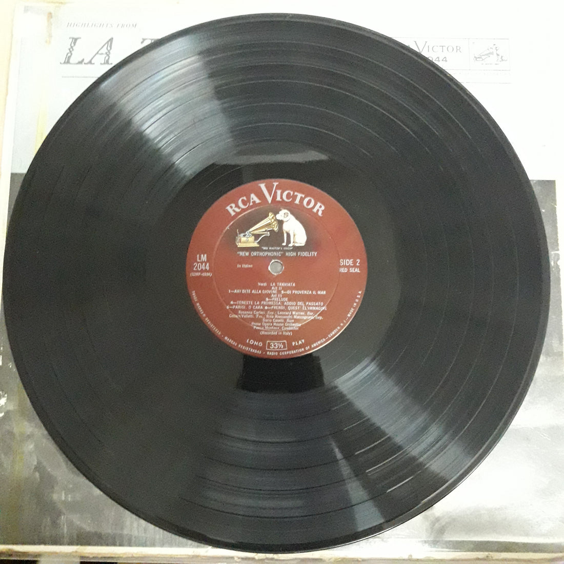 แผ่นเสียง Giuseppe Verdi, Orchestra Del Teatro Dell'Opera Di Roma & Coro Del Teatro Dell'Opera Di Roma, Pierre Monteux, Rosanna Carteri, Cesare Valletti, Leonard Warren - La Traviata - Highlights Vinyl VG+