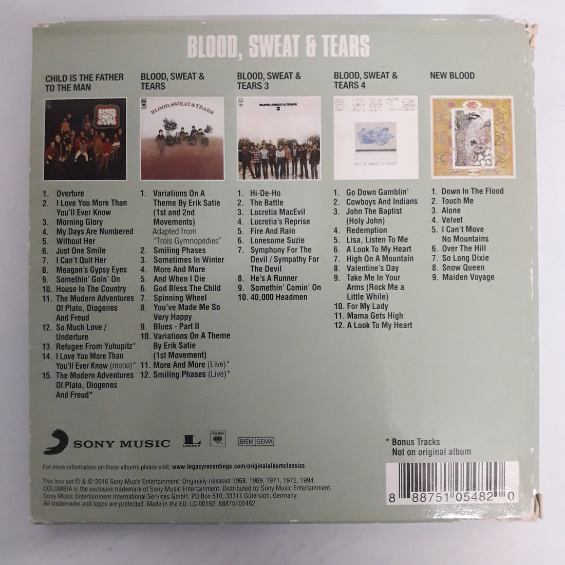 ซีดี Blood Sweat & Tears - Original Album Classics CD VG+ 5CDs