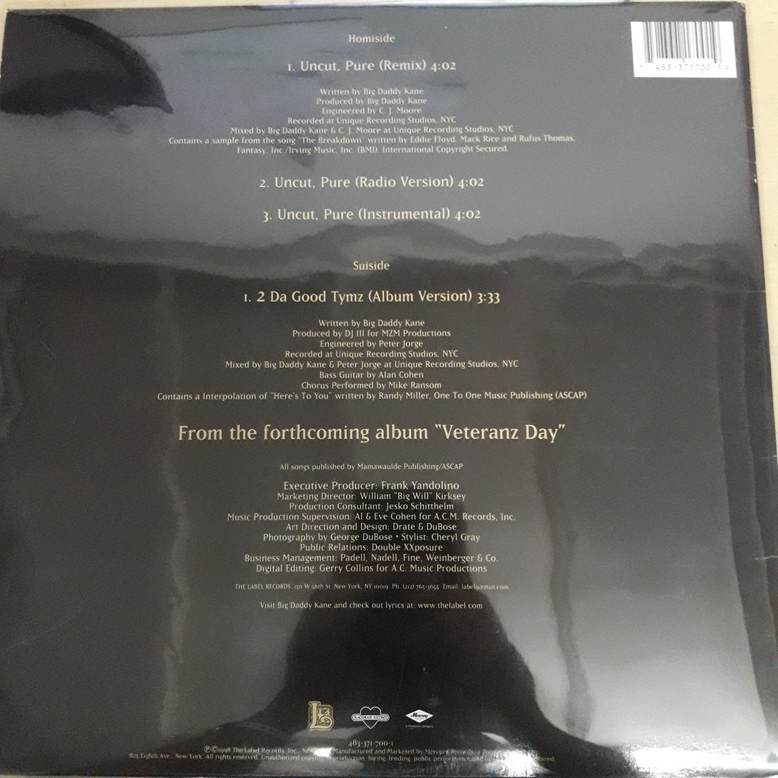 แผ่นเสียง Big Daddy Kane - Uncut, Pure / 2 Da Good Tymz Vinyl VG+