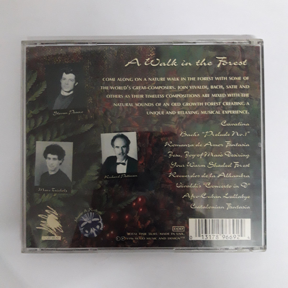 ซีดี Stevan Pasero, Richard Patterson, Marc Teicholz - A Walk In The Forest - Classical Guitar With Nature Sounds CD VG+