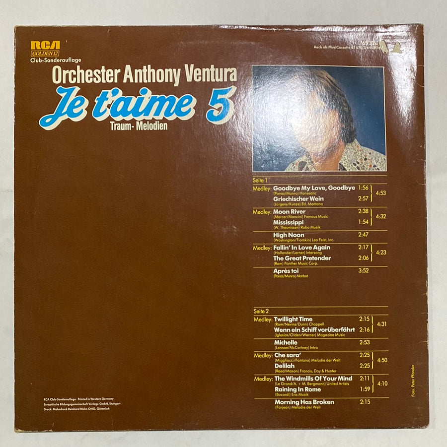 แผ่นเสียง Orchester Anthony Ventura - Je T'Aime 5 - Traum-Melodien (Vinyl) (VG)