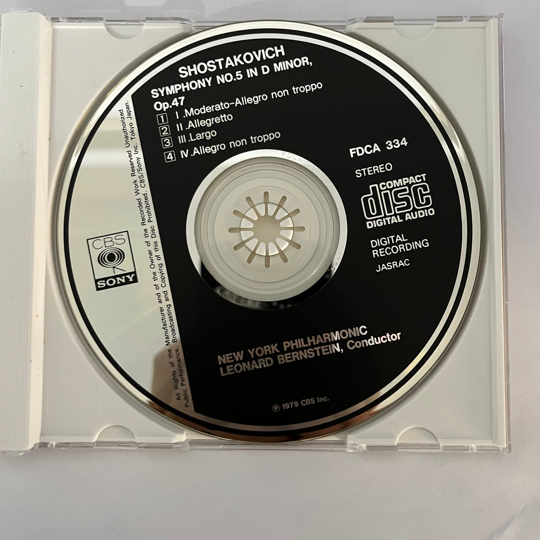 ซีดี Dmitri Shostakovich - Leonard Bernstein, New York Philharmonic - Symphony No. 5 CD VG+
