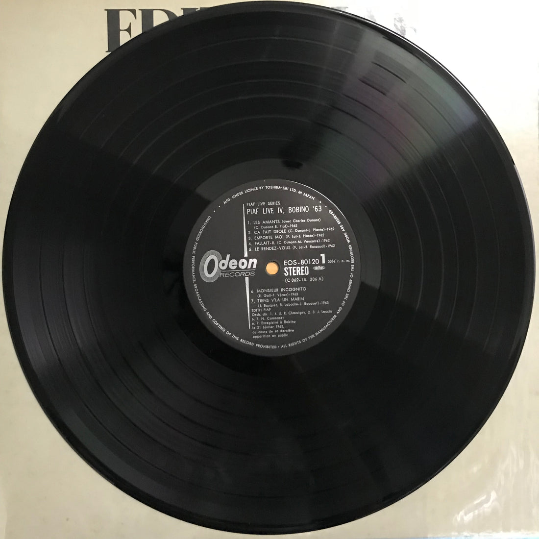 แผ่นเสียง Edith Piaf - Live 4 · Bobino '63 Vinyl VG+