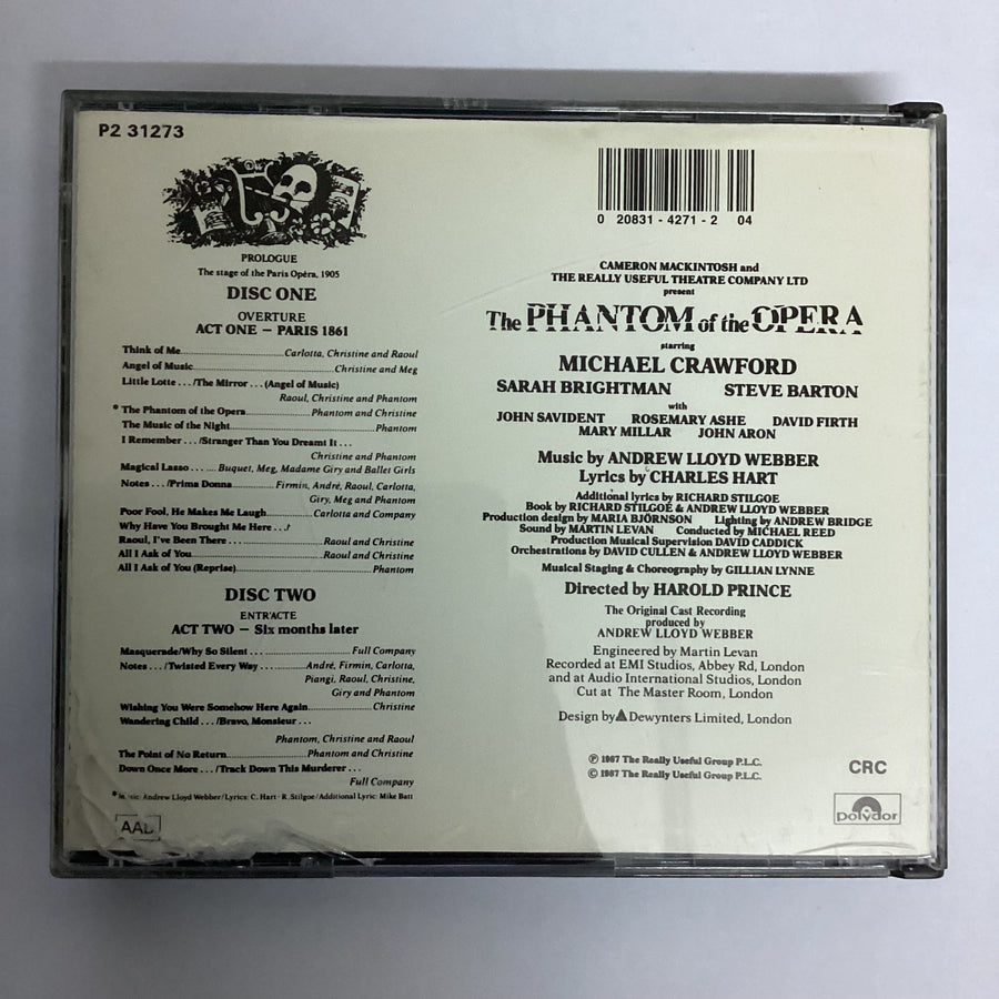 ซีดี Andrew Lloyd Webber - The Phantom Of The Opera CD VG 2CDs