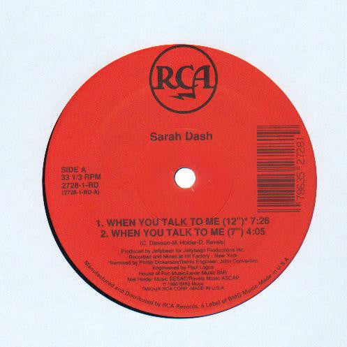 Sarah Dash : When You Talk To Me (12")