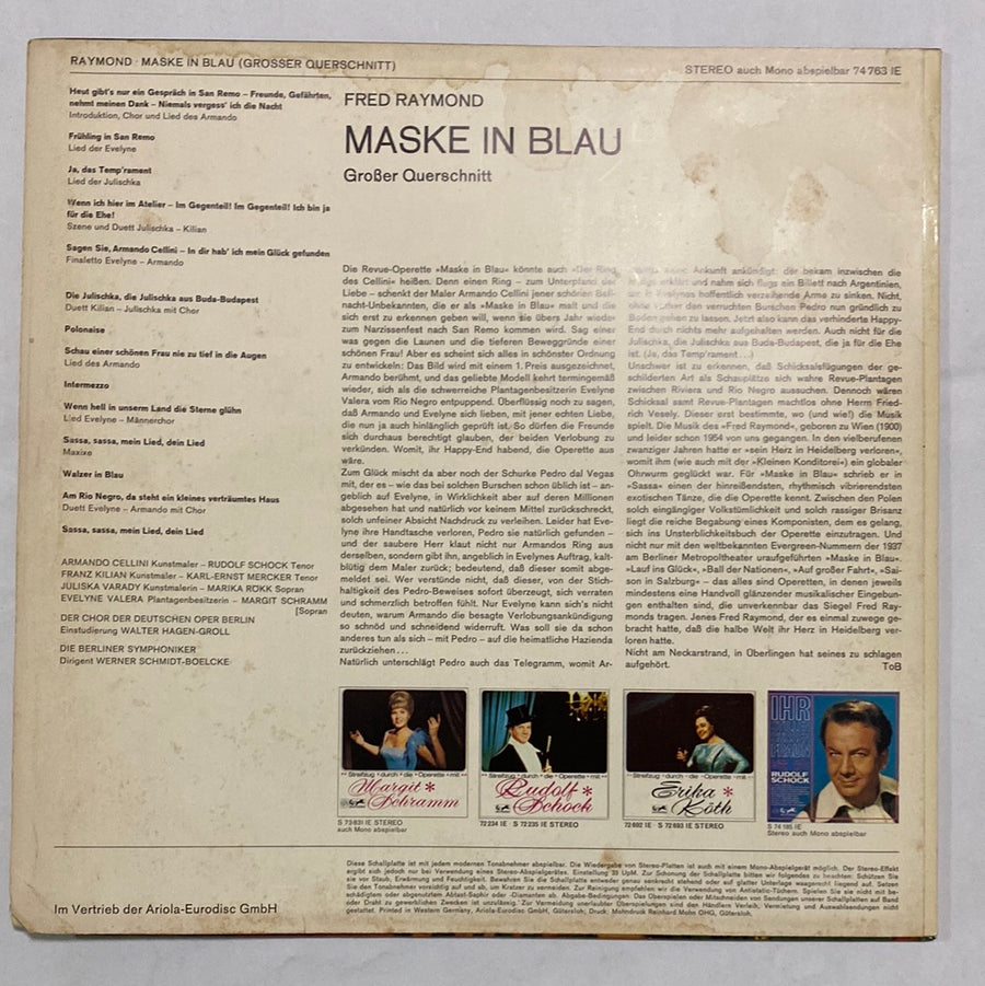 แผ่นเสียง Fred Raymond, Marika Rökk, Rudolf Schock, Margit Schramm - Maske In Blau - Großer Querschnitt (Vinyl) (VG)