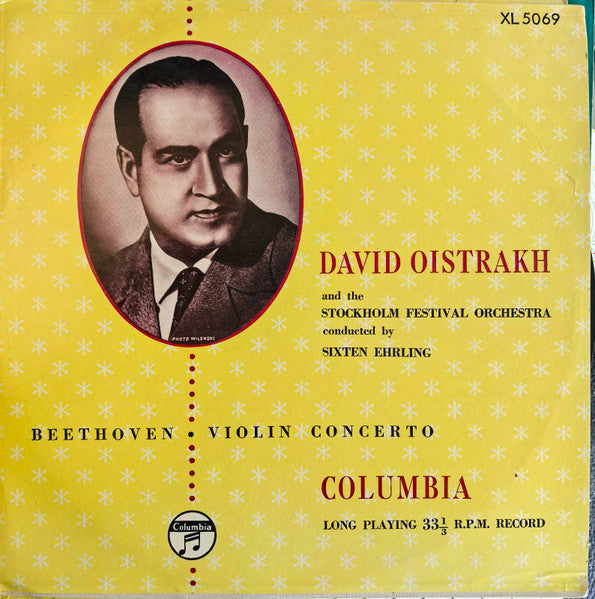 David Oistrach And The Stockholm Festival Orchestra Conducted By Sixten Ehrling, Ludwig van Beethoven : Violin Concerto (LP, Album, Mono)